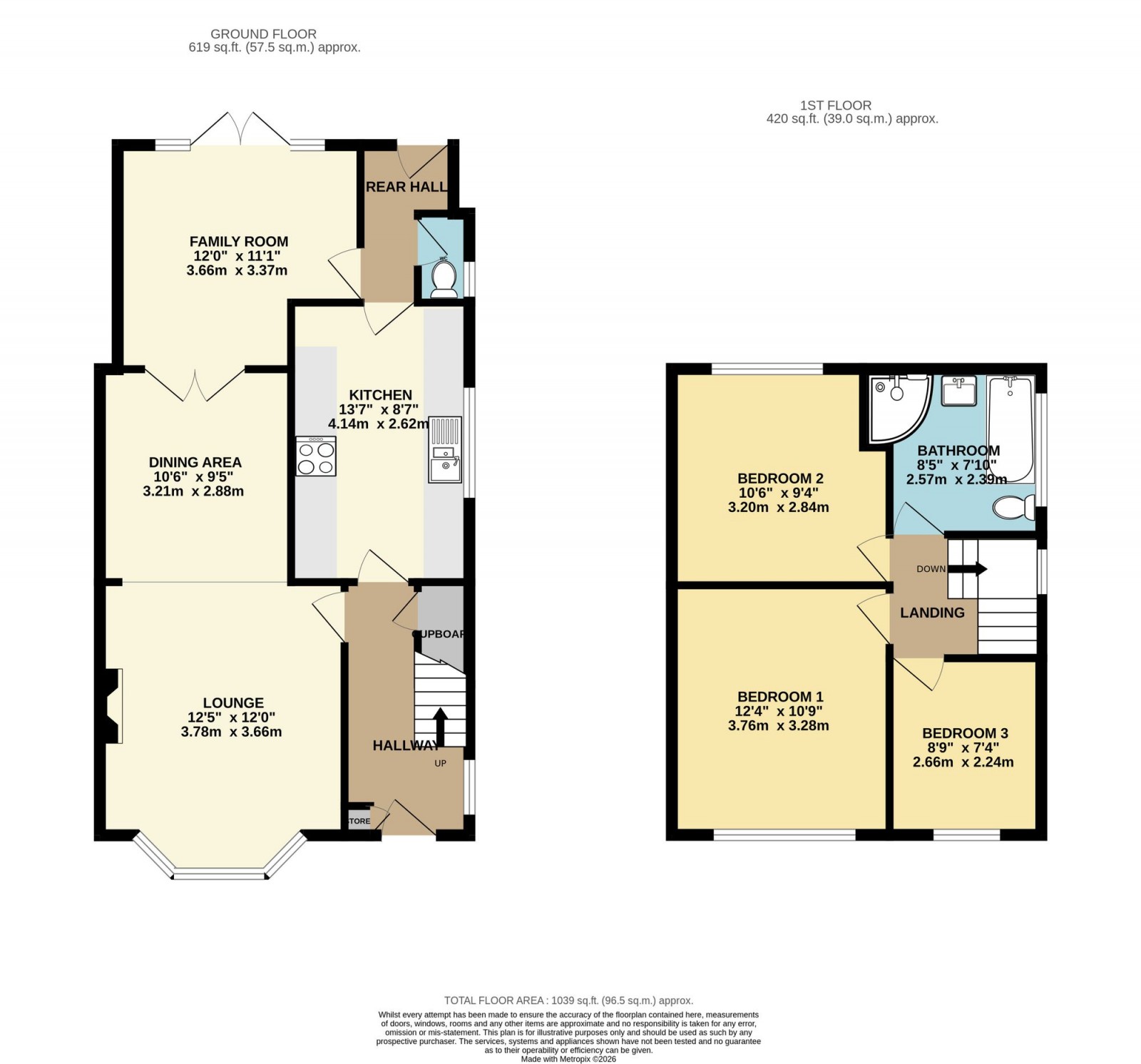 Floorplan for Trent Close, Bramhall, SK7