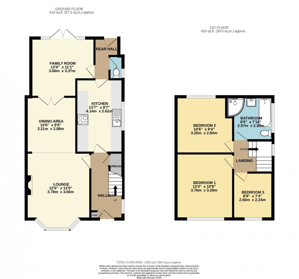 Floorplan for Trent Close, Bramhall, SK7