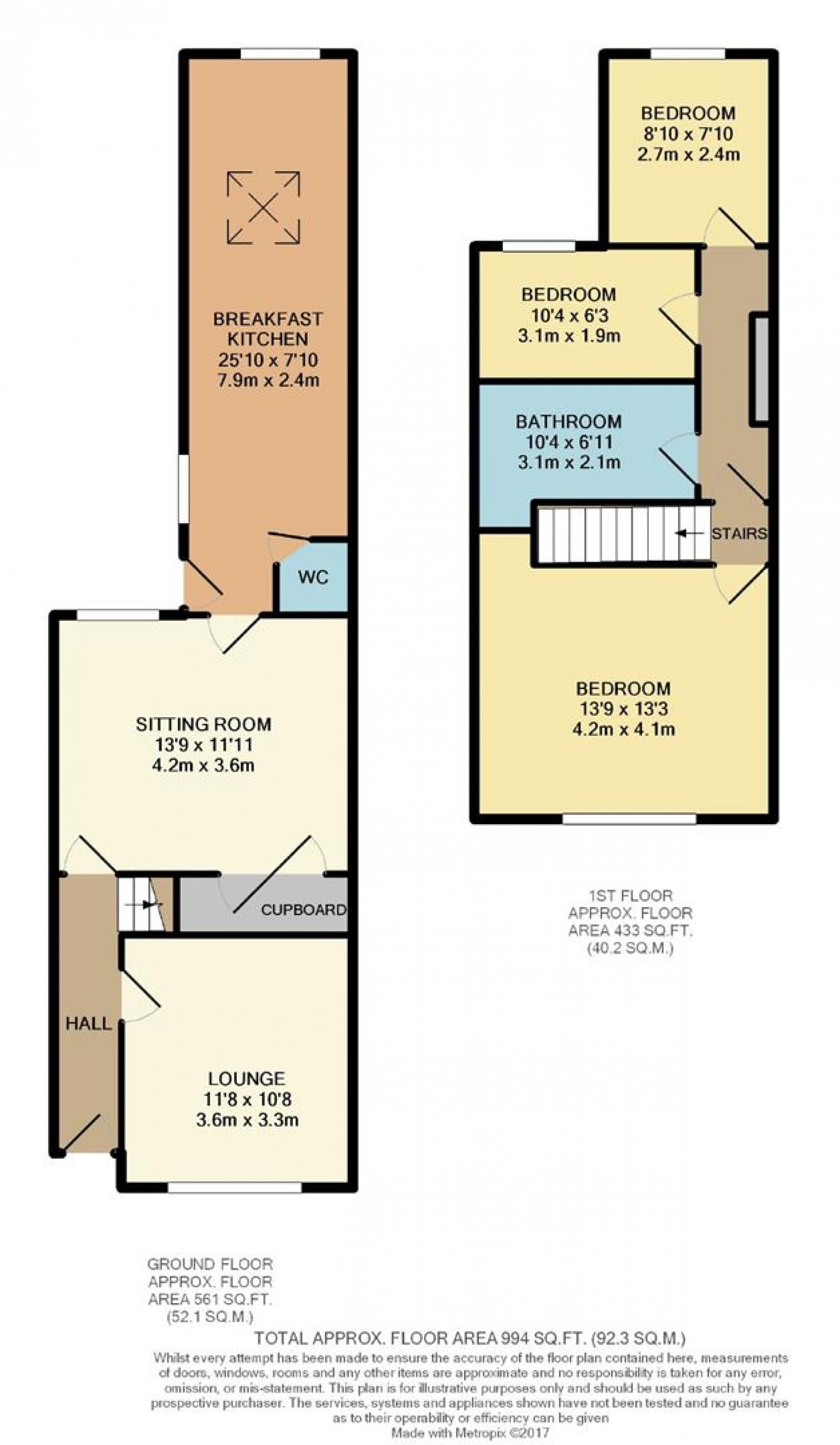 Floorplan for Simpson Street, Wilmslow