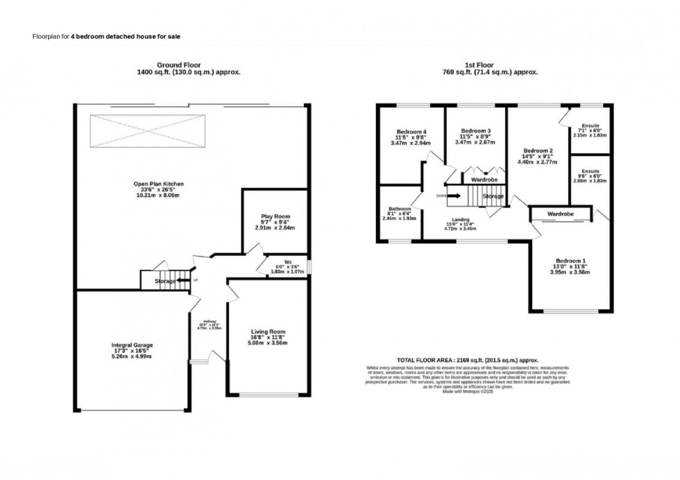 Floorplan for Orrell Crescent, Woodford, Cheshire