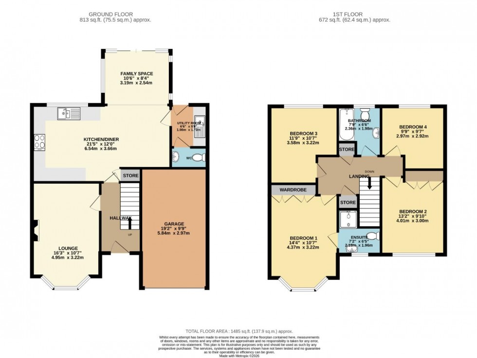 Floorplan for Lancastrian Way, Woodford