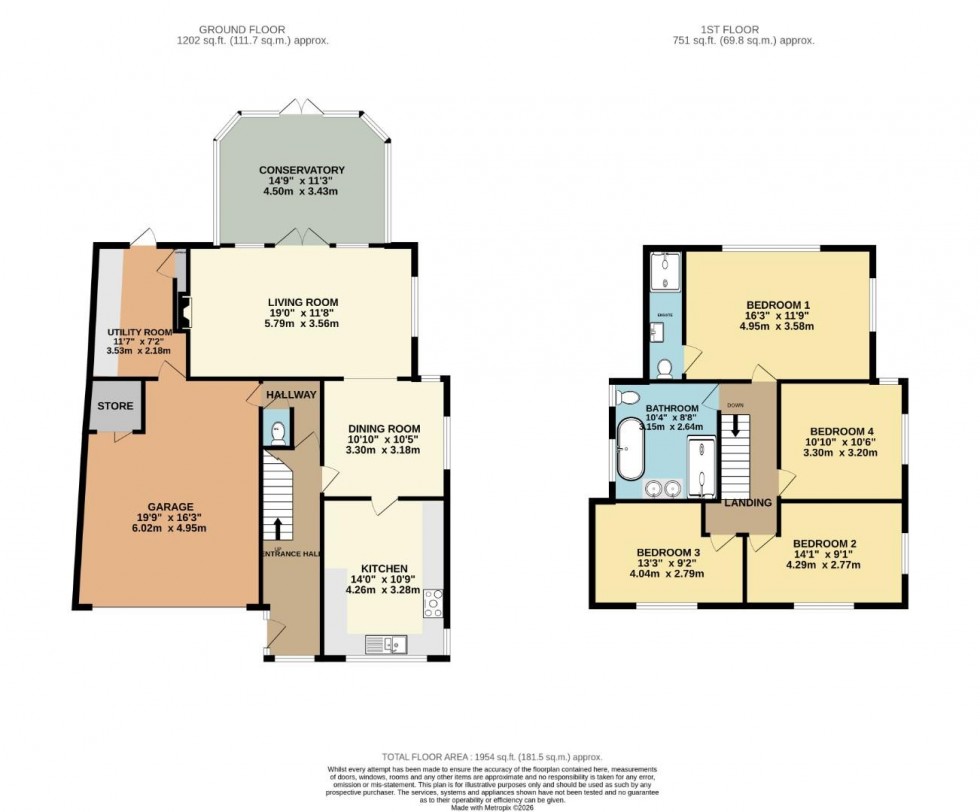 Floorplan for Hilton Road, Bramhall, Cheshire