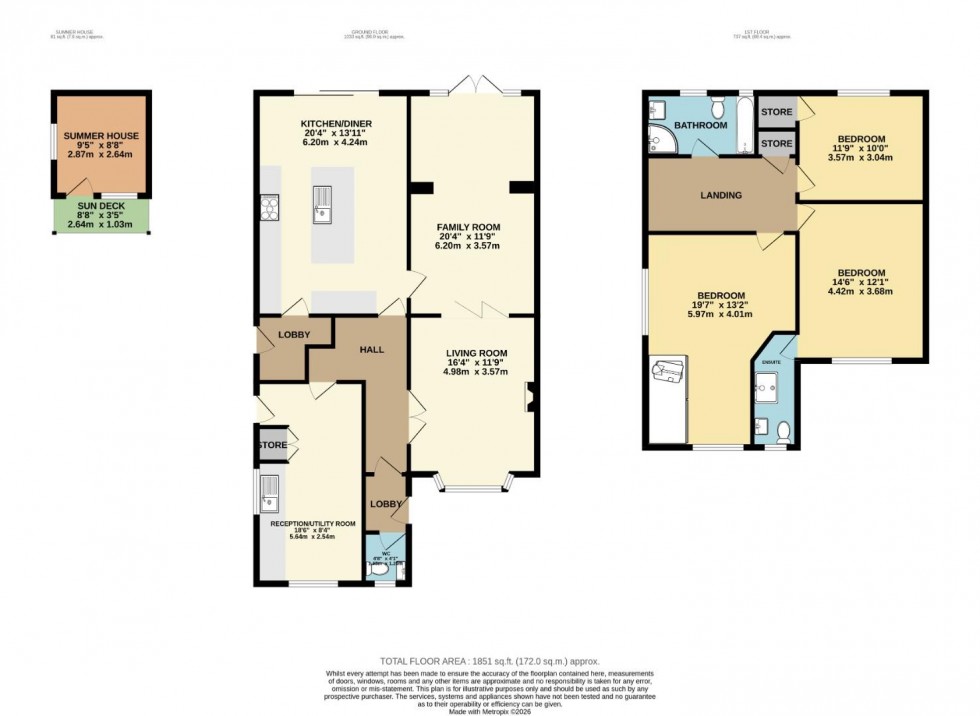 Floorplan for Fairbourne Drive, Wilmslow