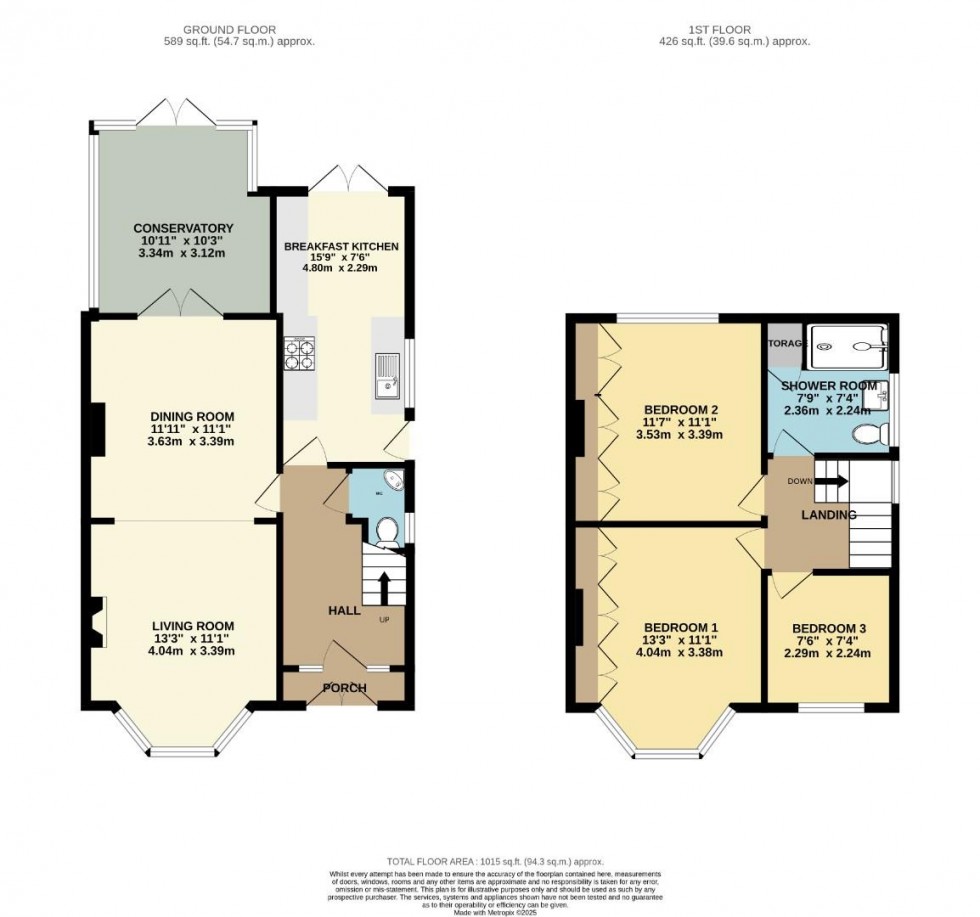 Floorplan for Ravenoak Road, Cheadle Hulme