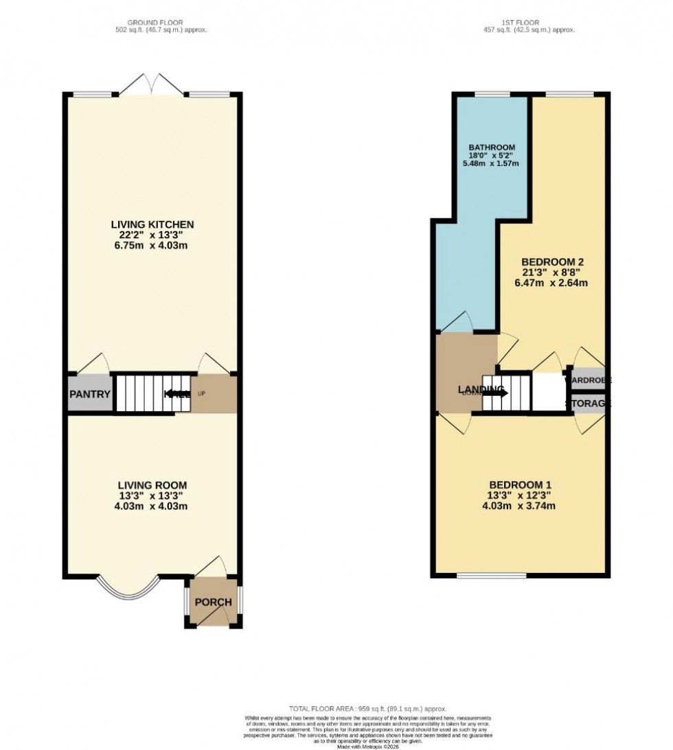 Floorplan for Hawthorn Street, Wilmslow